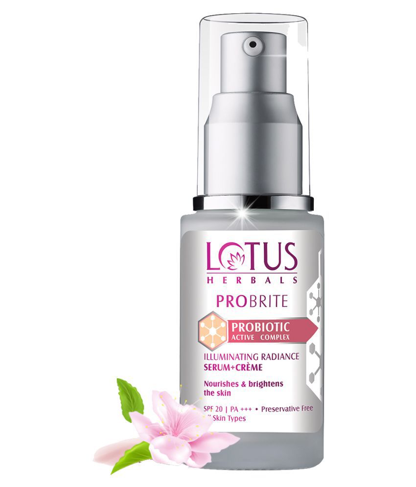     			Lotus Herbals Probrite Illuminating Radiance Serum+Cream, Nourishes Skin, SPF 20, PA+++, 30ml