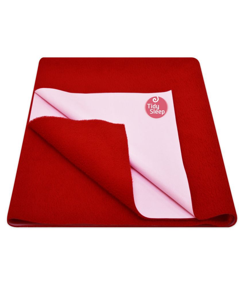 Tidy Sleep Red Fleece Quick Dry sheet ( 140 cm × 220 cm)