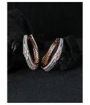 Priyaasi Rose Gold-Plated American Diamond Studded Hoop earrings