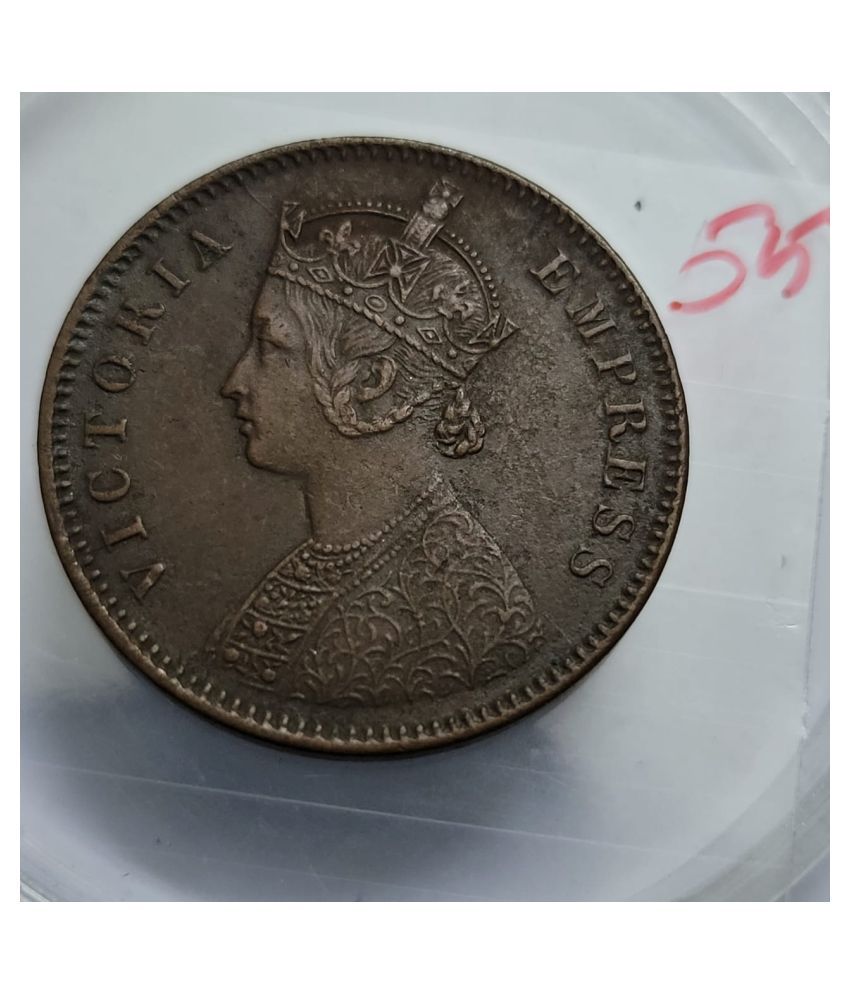     			British India One Quarter Anna 1887  Copper Coin