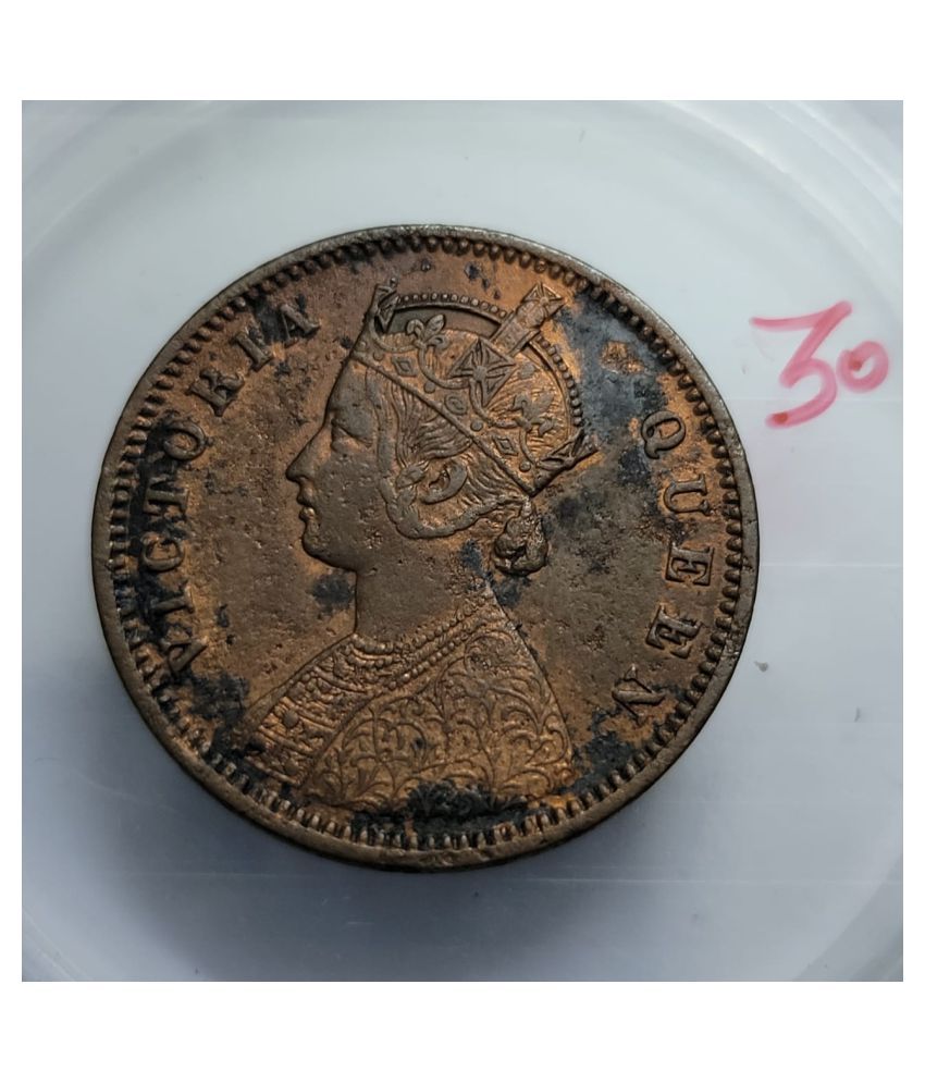     			British India One Quarter Anna 1876  Copper Coin