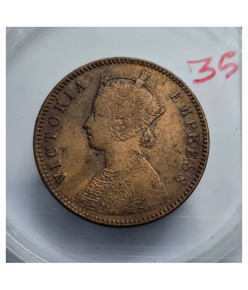     			British India One Quarter Anna 186  Copper Coin UNC