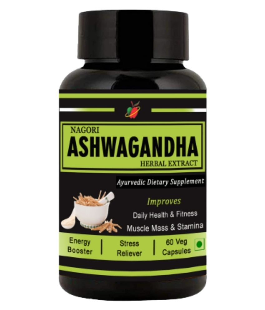     			Medinutrica Ashwagandha 100% Pure Herbal Ext Veg Capsule 60 no.s Pack Of 1
