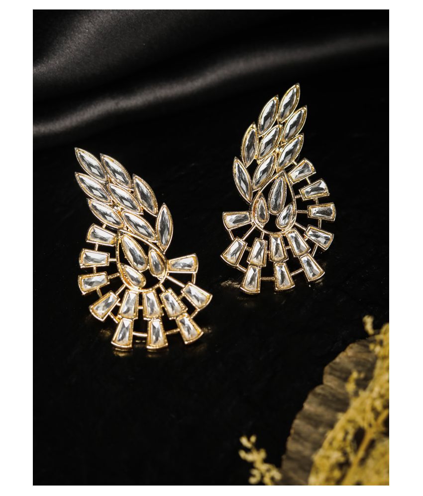     			Priyaasi Stones Studded Rose Gold Plated Drop Earring