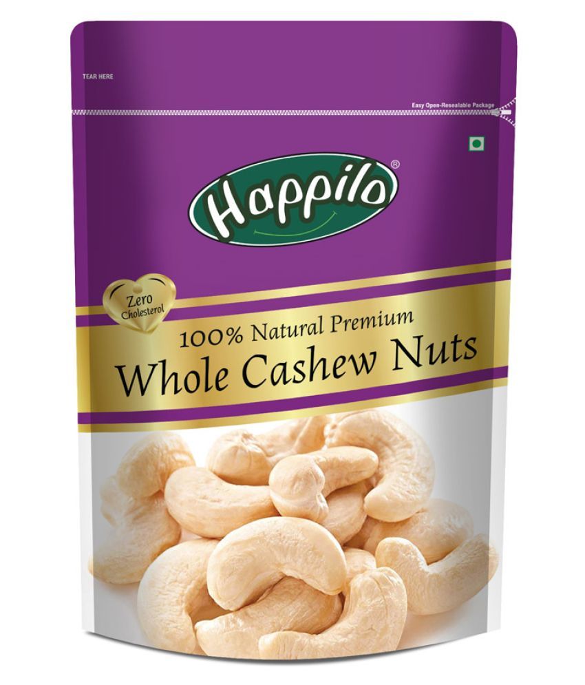     			Happilo 100% Natural Premium Whole Cashew Nuts Nutritious and Delicious On-the-Go Snack-High in Beneficial Vitamins and Minerals Cashews  (200 g)