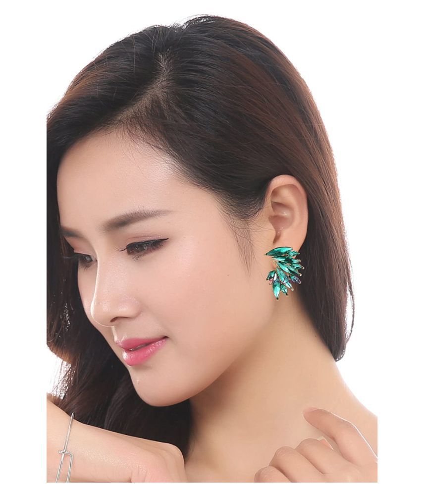     			YouBella Fashion Jewellery Stylish Crystal Fancy Party Wear Earrings for Girls and Women (Green)