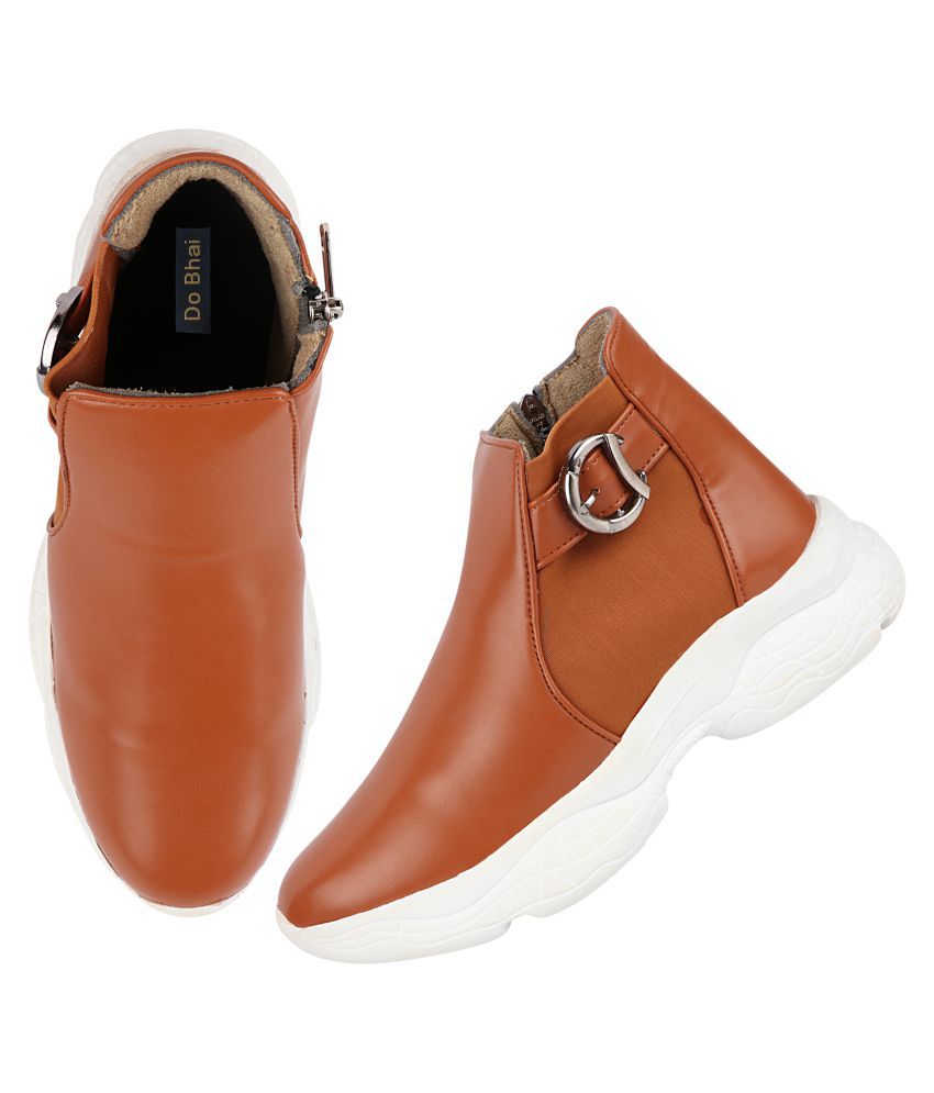 Do Bhai Brown Ankle Length Casual Boots