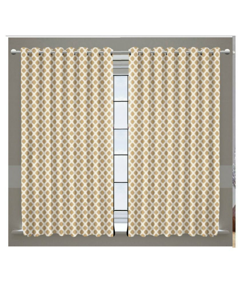     			Koli collections Set of 2 Door Blackout Room Darkening Eyelet Velvet Brown Curtains ( 213 x 121 cm )
