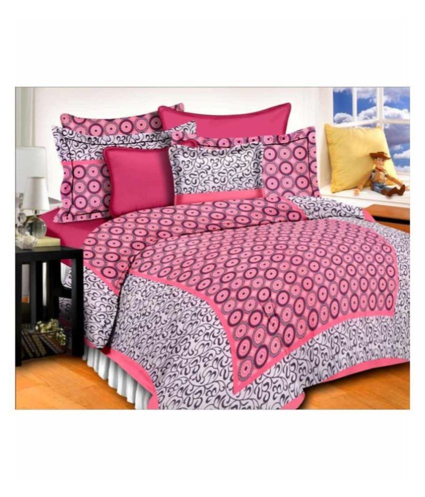     			Uniqchoice Cotton Double Bedsheet with 2 Pillow Covers ( 240 cm x 215 cm )