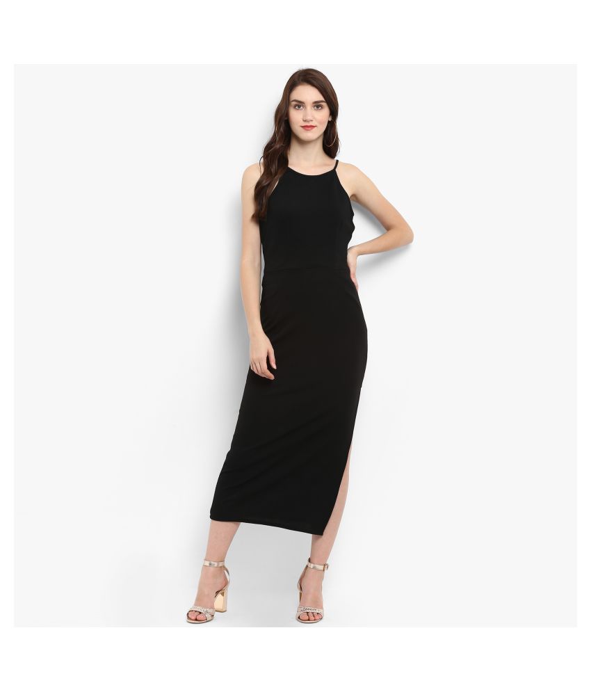     			Zima Leto Polyester Black Bodycon Dress - Single