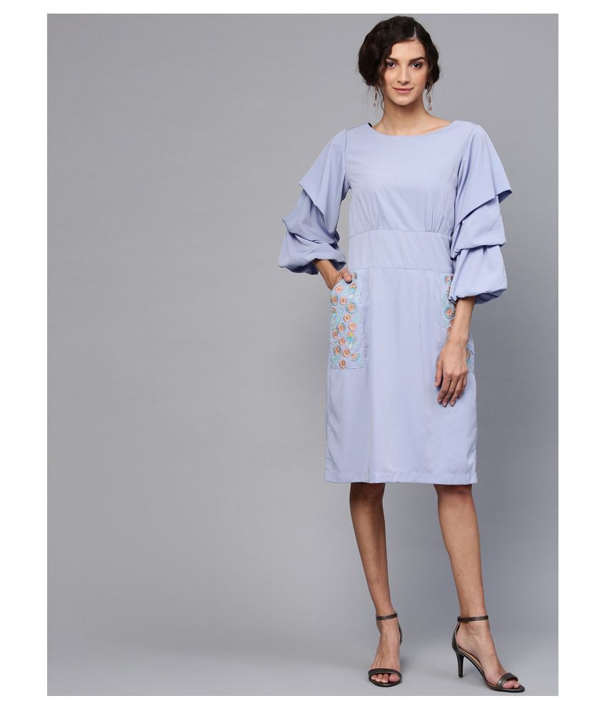     			Zima Leto Polyester Blue A- line Dress - Single