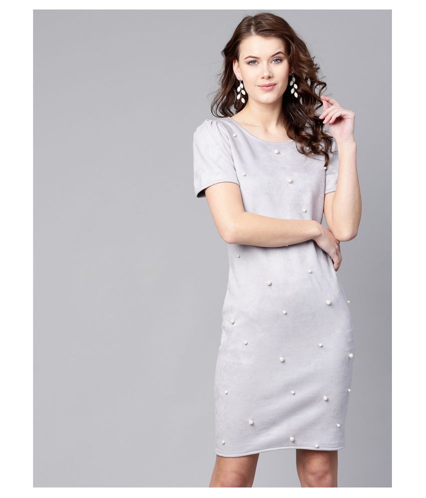     			Zima Leto Polyester Grey Regular Dress - Single