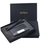 auteur Gift Set,A  Ball Pen, A Premium RFID Safe Card Wallet, In Black Color Metal Pen & PU Leather Body ATM/Debit/Credit/Visiting Card Holder, Excellent Corporate Gift Set Packed in an Attractive Box.