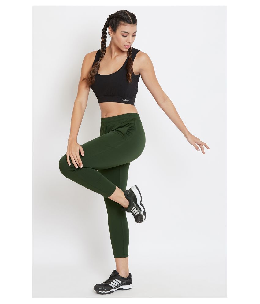     			Clovia Green Polyester Solid Tights - Single