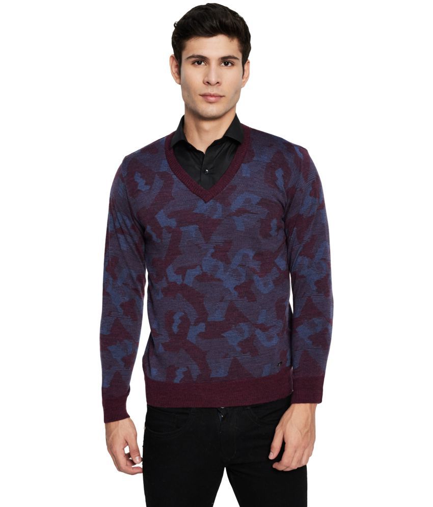     			Monte Carlo Brown V Neck Sweater