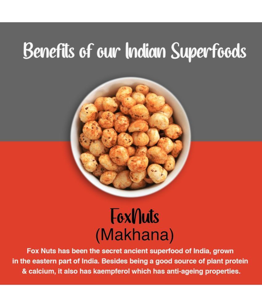 NovaNuts Roasted Makhana (Fox nuts) Gluten Free Crunchy Snacks Tasty