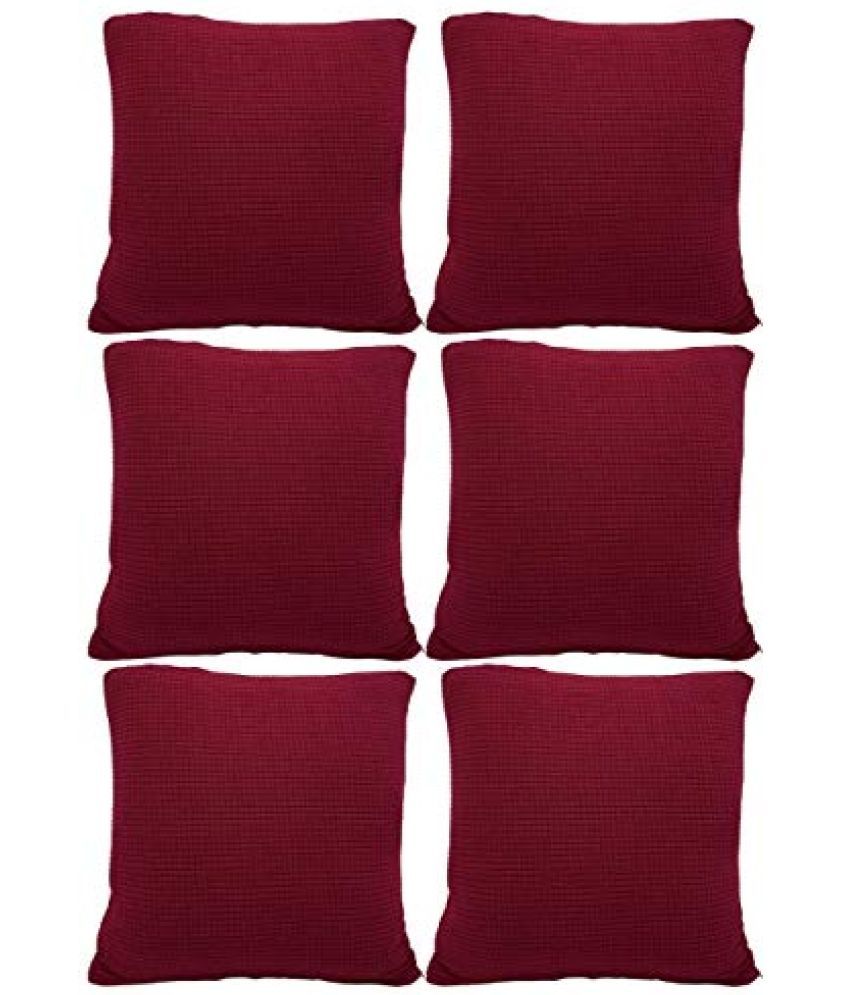     			House Of Quirk Set of 6 Polyester Cushion Covers 40X40 cm (16X16)