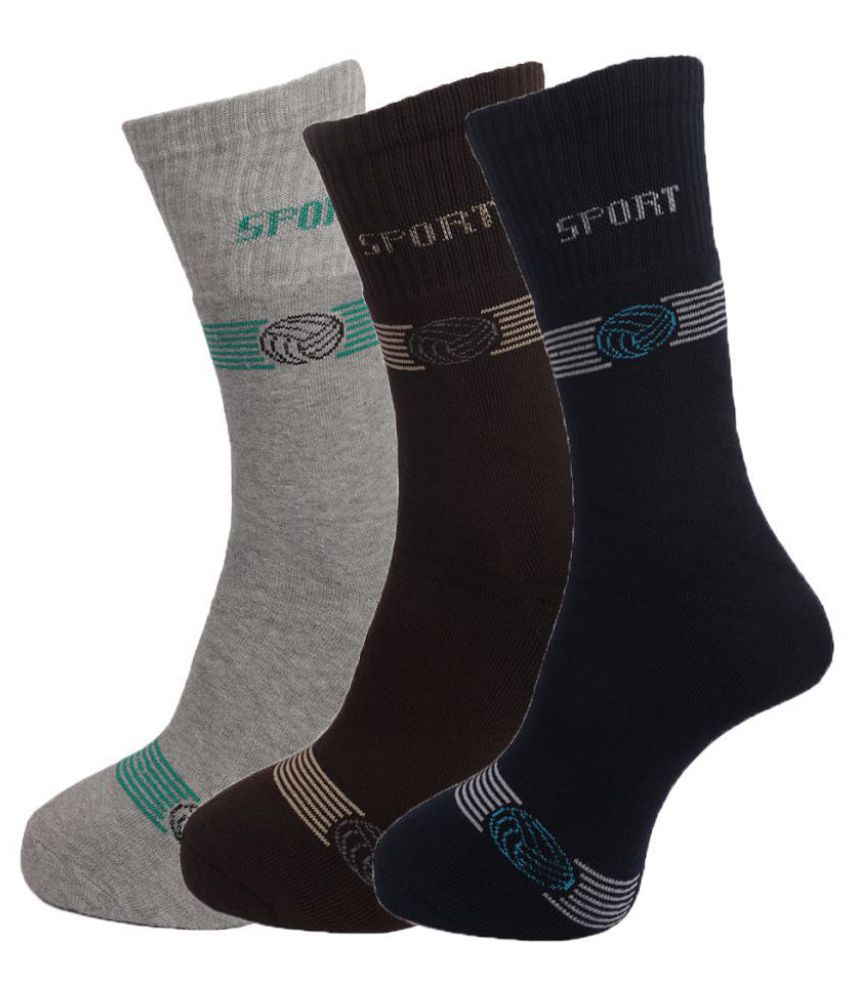 Dollar Socks - Cotton Men's Printed Multicolor Full Length Socks ( Pack of 3 )