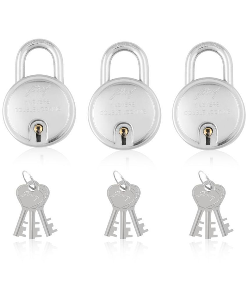 Buy Godrej Round Padlock 7 Levers 3 Keys (Set of 3 Pcs) Online at Low