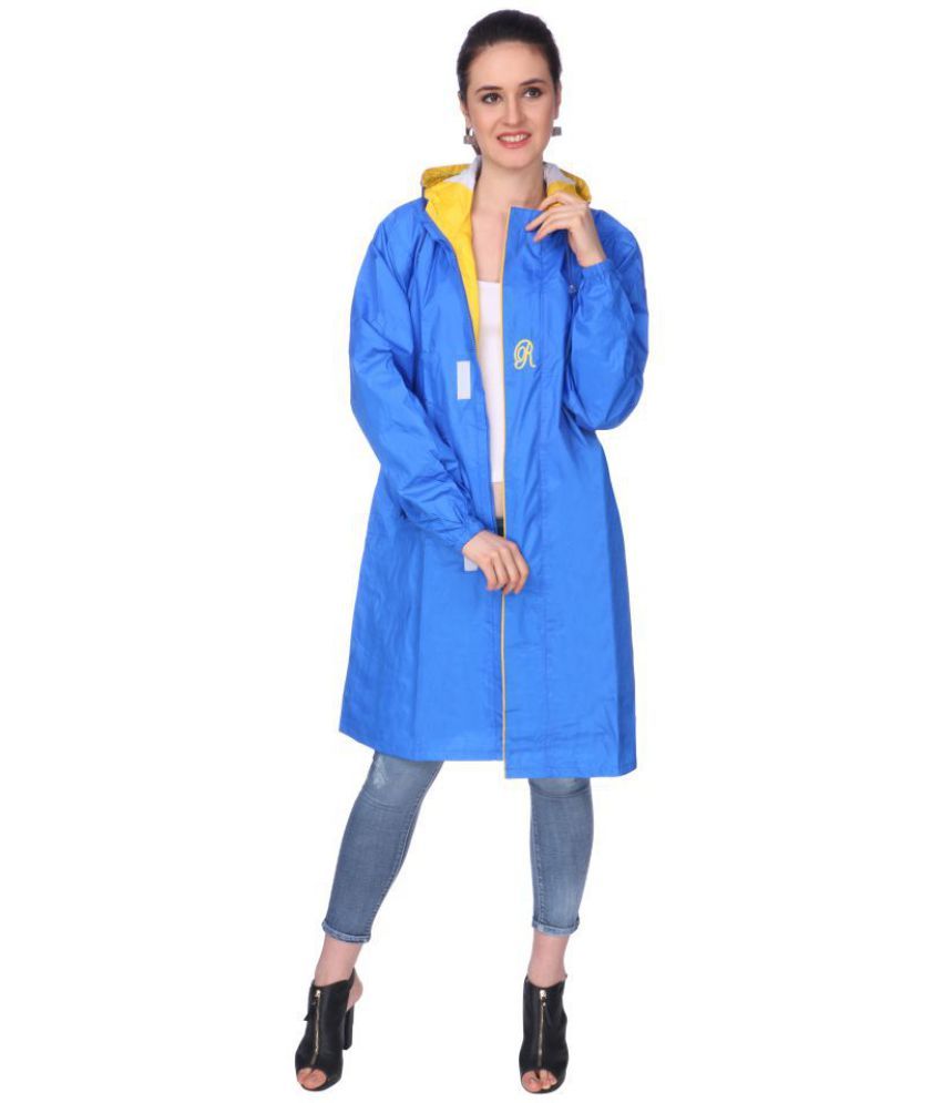     			Goodluck Nylon Long Raincoat - Blue