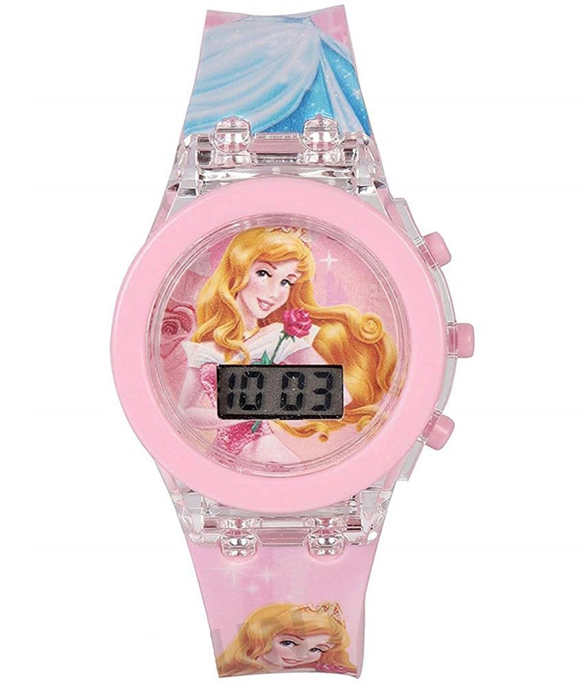 hala Frozen Glowing Princess Character Kids Watch Animated Toon Character Digital Watch - For Girls