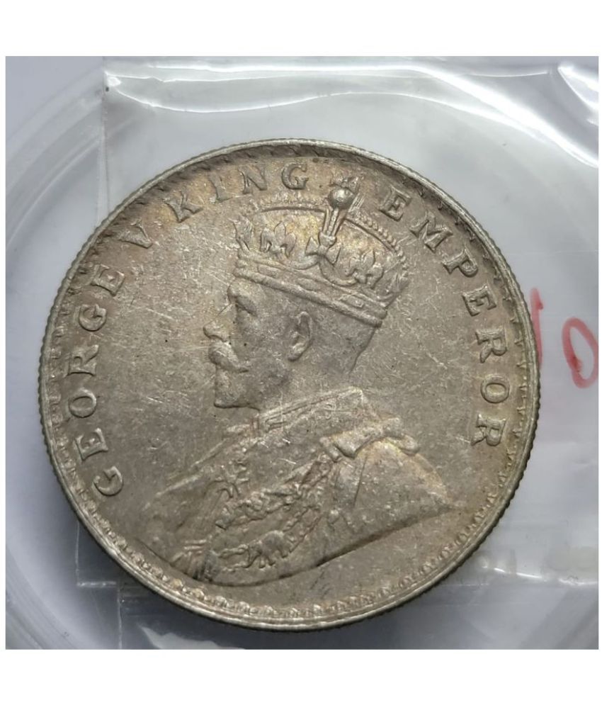     			British India George V One Rupee 1919 Silver Coin UNC