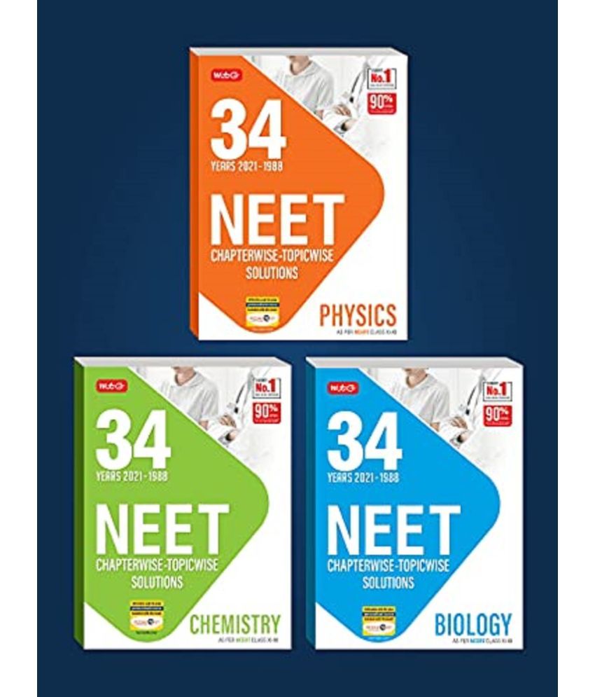     			MTG 34 Years NEET Previous Year Solved Question Papers with NEET Chapterwise Topicwise Solutions - NEET 2022 Preparation Books, Set of 3 Books NTA Neet 34 Years Questions, Physics Chemistry Biology by MTG Learning Media (P) Ltd.
