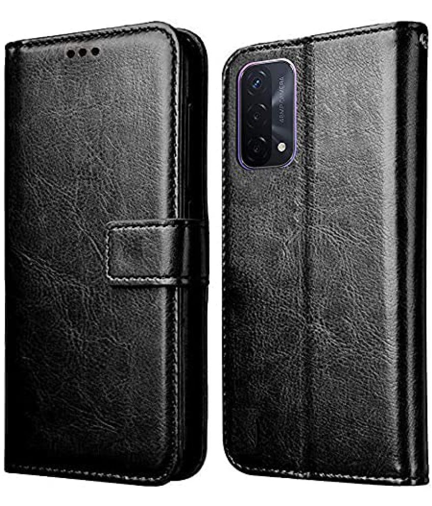     			NBOX Brown Flip Cover For Oppo A54 Viewing Stand and pocket