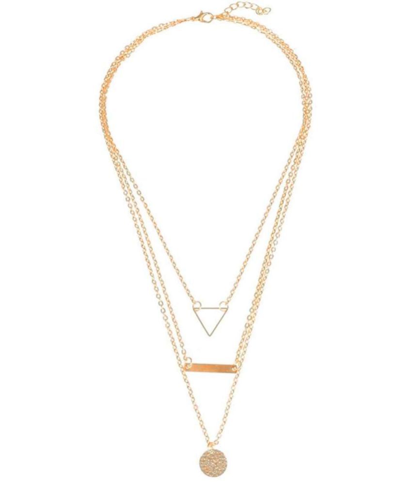     			YouBella Stylish Trendy Multi Layer Jewellery Gold Plated Multi Strand Necklace for Women (YBNK_5785, Golden)