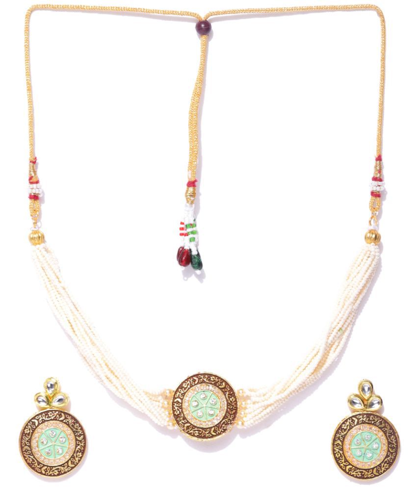     			YouBella Jewellery Sets for Women Gold Plated Kundan Wedding Bridal Necklace Jewellery Set with Earrings for Girls/Women