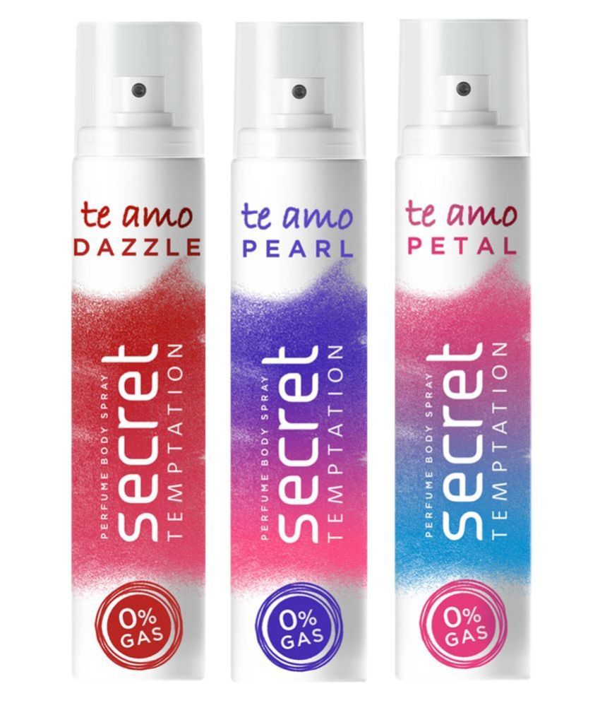     			secret temptation Te Amo Dazzle, Pearl and Petal No Gas Perfume Body Spray Perfume Body Spray - For Women (360 ml, Pack of 3)