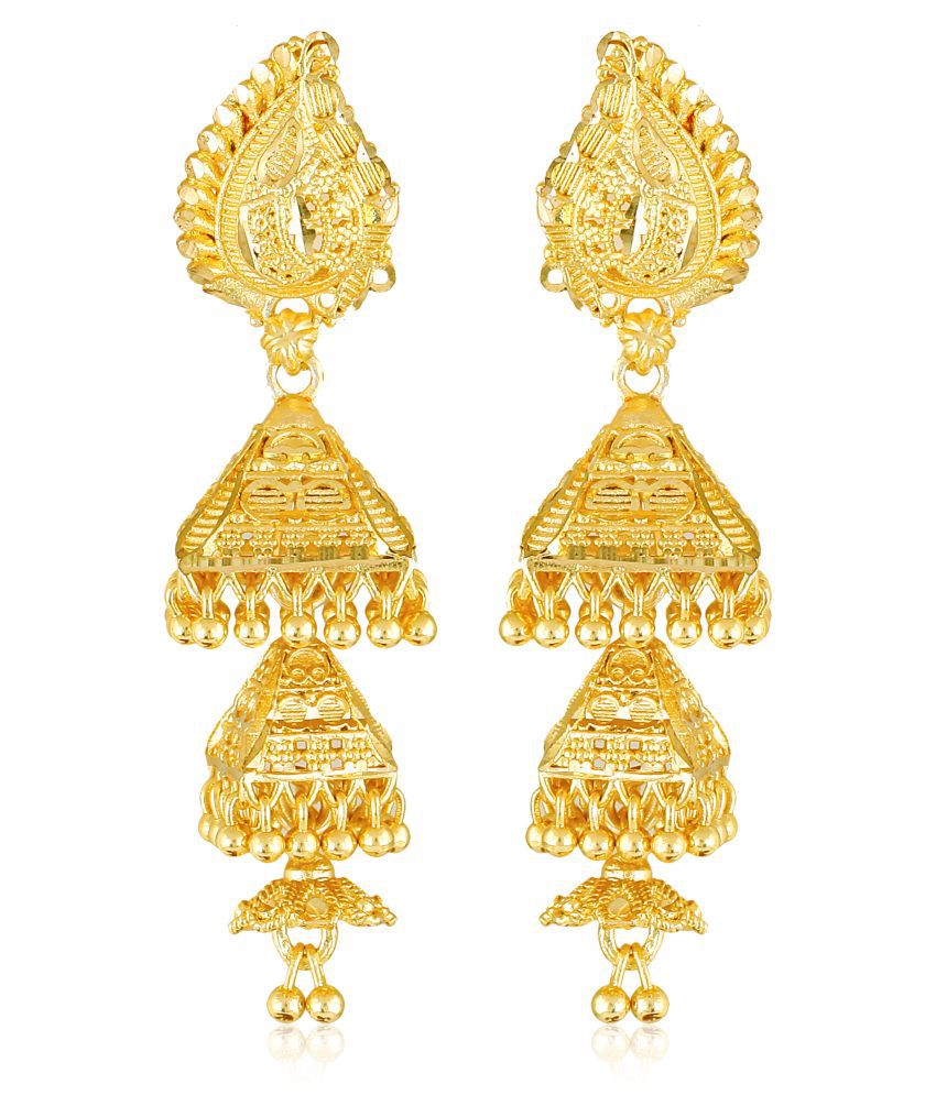     			Vighnaharta Elite Charming bollywood Screw back alloy Gold Plated Jhumki Earring for Women and Girls -VFJ1460ERG