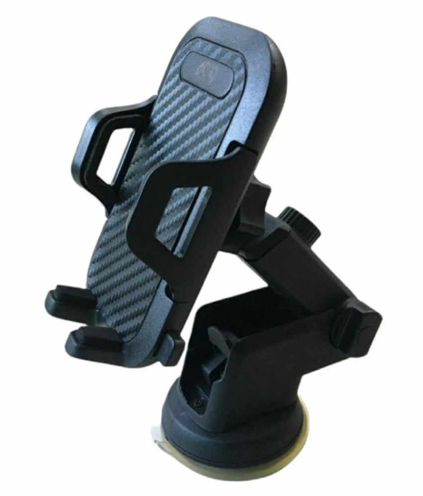 thriftkart Car Mobile Holder Double Clamp 964 for Dashboard & Windshield - Black