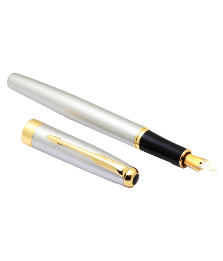     			Srpc 388 Success Fountain Pen Silver Body With Golden Trims Dual Tone Fine Nib