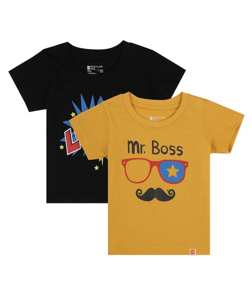     			Bodycare Kids Infant Boys Black And Mustard Antiviral T-Shirt