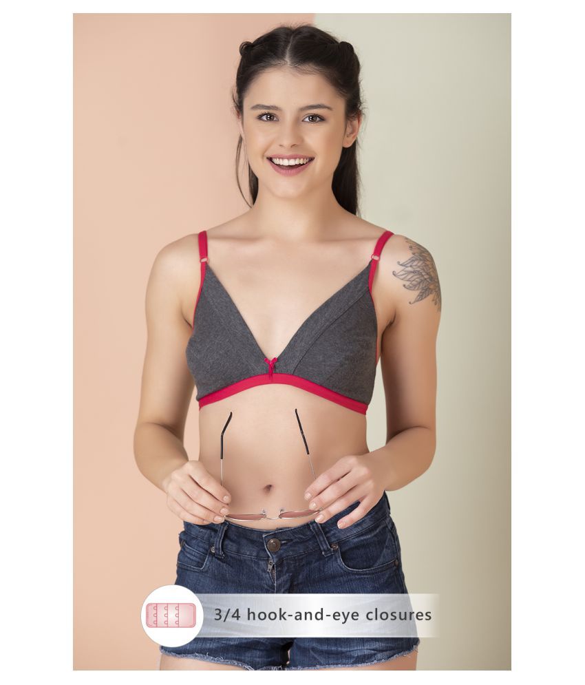     			Clovia Cotton Non Padded Women's Plunge Bra ( Grey )