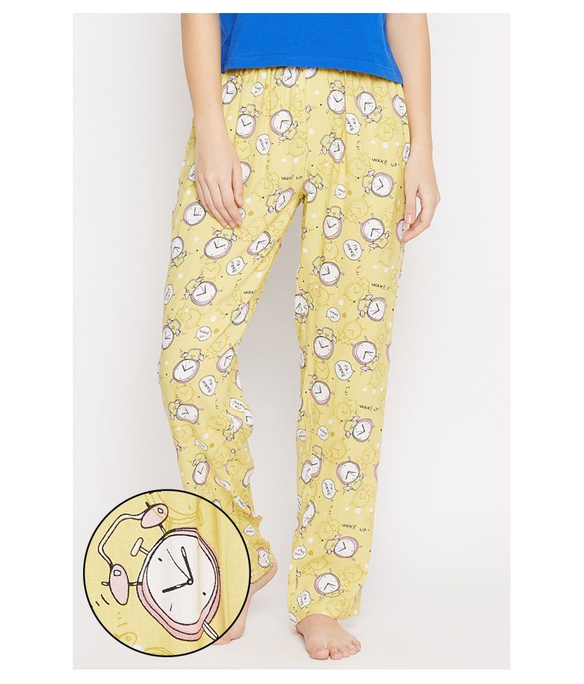     			Clovia Rayon Pajamas - Yellow Single