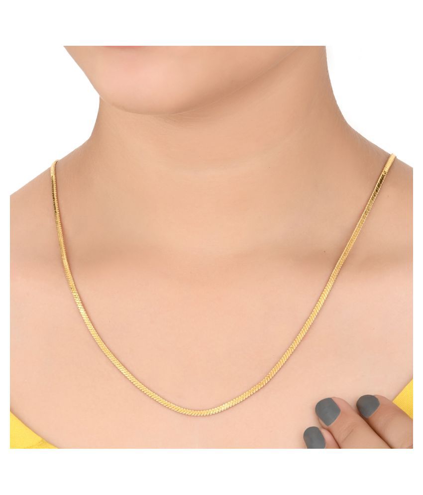     			AanyaCentric 22inches Long Gold Plated Chain for Men Women Girls Boys
