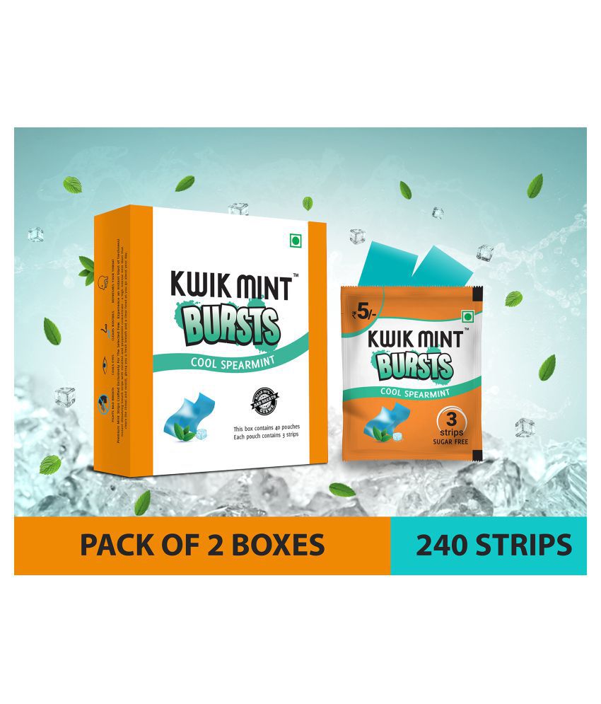     			Kwik Mint Breath Freshener Strip Spearmint 100 g Pack of 2