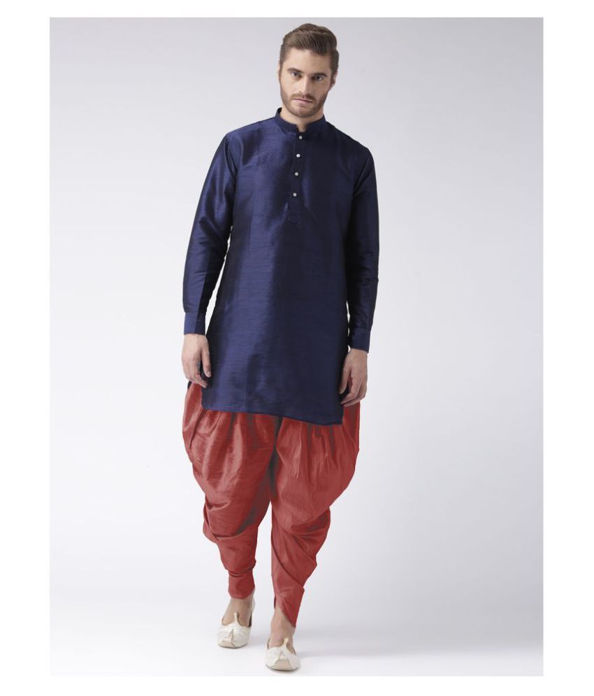     			Hangup Multi Silk Blend Dhoti Kurta Set