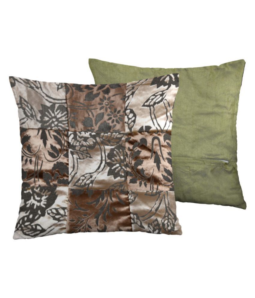     			INDHOME LIFE Set of 2 Velvet Cushion Covers 40X40 cm (16X16)