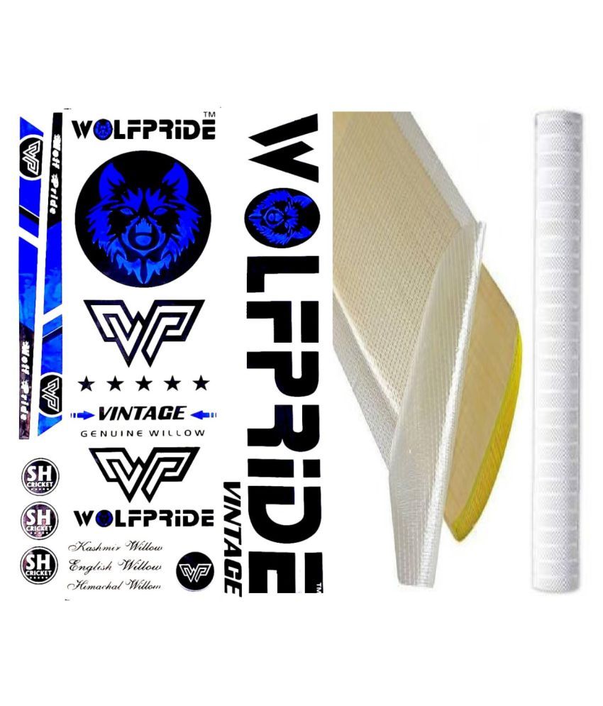VINTAGE BLUE CRICKET BAT STICKER COMBO KIT (STICKER, ANTI SCUFF SHEET