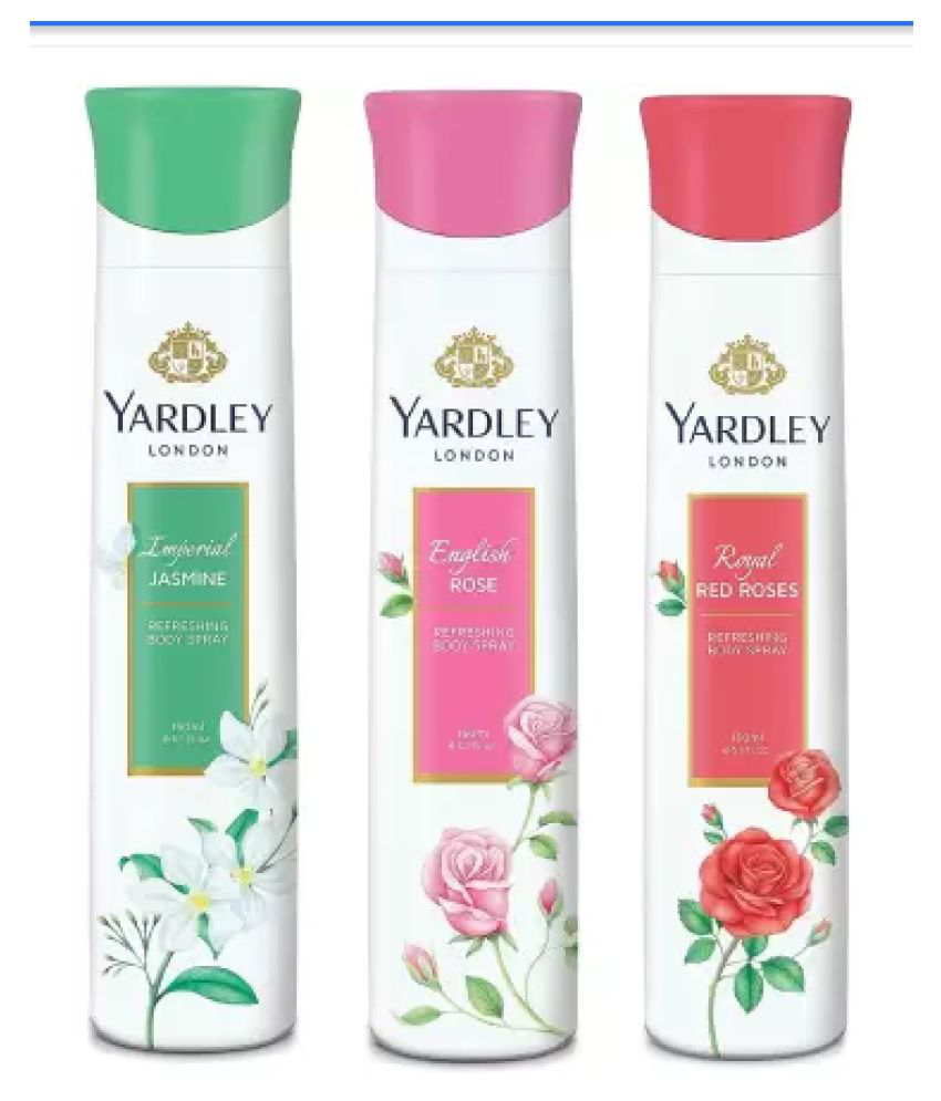     			Yardley London Imperial , English Rose and 150ML Each (Pack of 3) Body Spray - For Women