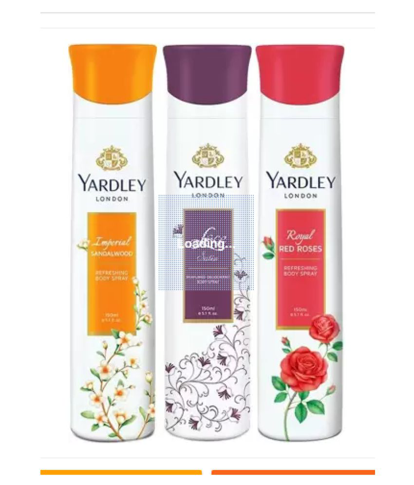     			Yardley London Imperial Sandalwood,Royal Red Roses and Lace satin (pack of 3) (150 ml each , Pack of 3)