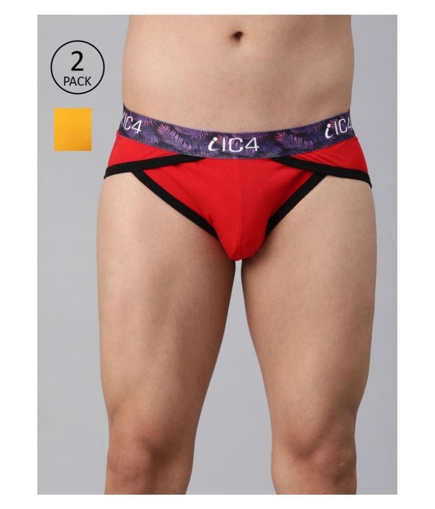     			IC4 - Multicolor Cotton Blend Men's Briefs ( Pack of 2 )