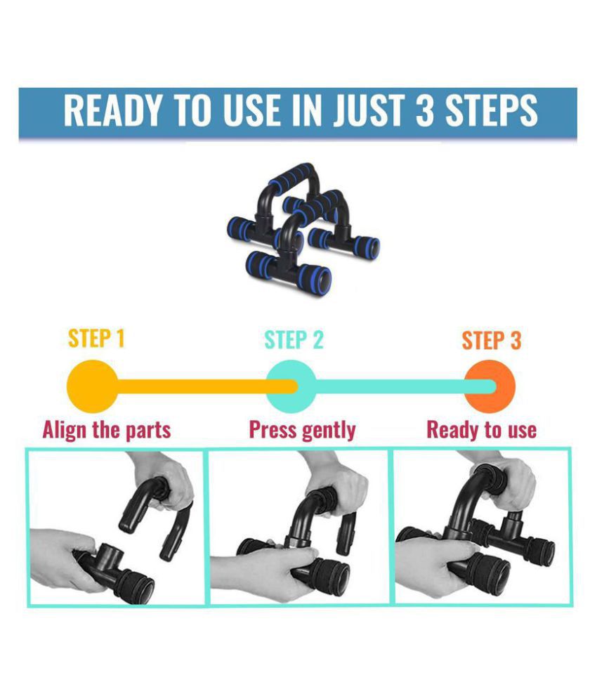     			Priyal Enterprises Push Up Bar Stand for Gym & Home Exercise, Dips/Push Up Stand for Men & Women. Useful in Chest & Arm Workout (Black & Blue))