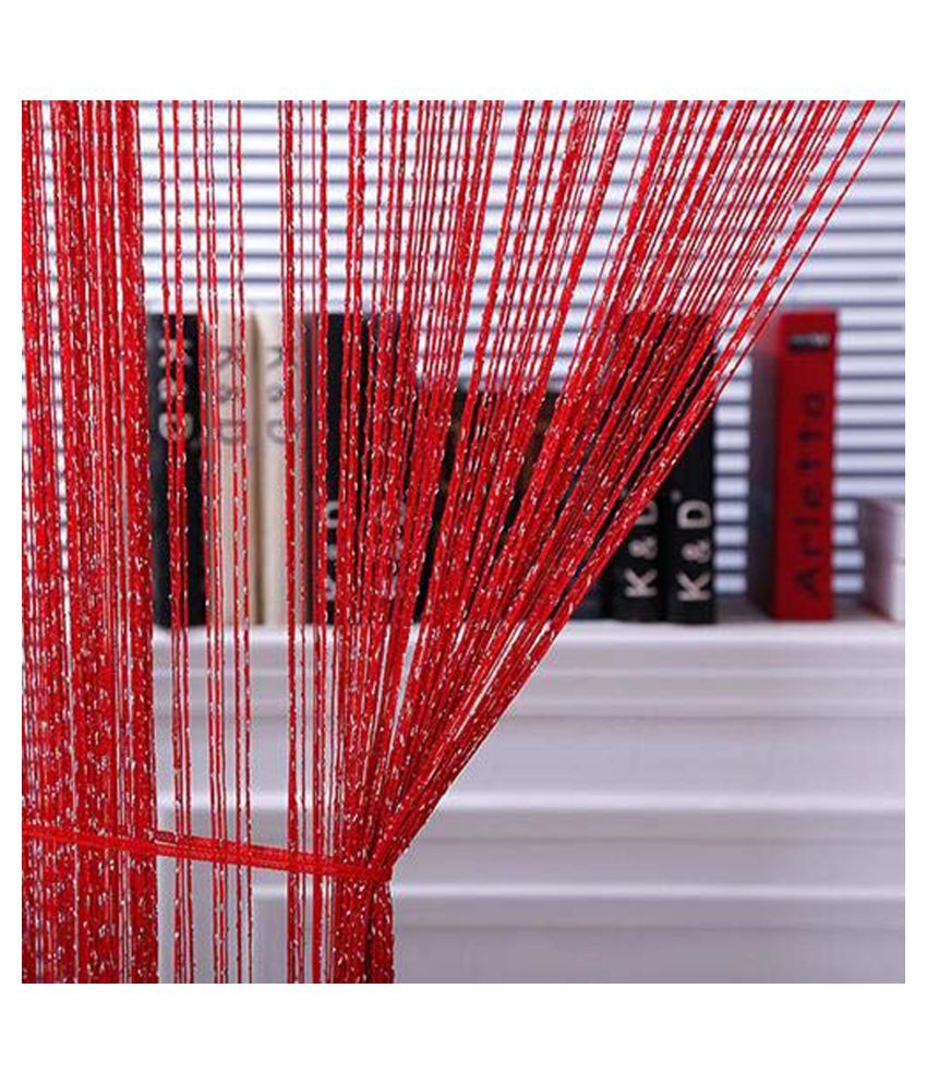     			PINDIA Set of 2 Door Solid String Curtain
