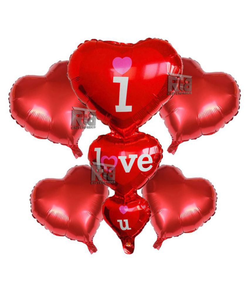     			RTB Enterprises I love You Heart Decoration Balloons, Red I Love You Foil Balloons For Wedding Engagement Anniversary Valentine's Day Party - Pack of 1