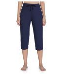 Amante Poly Cotton Night Capris - Blue