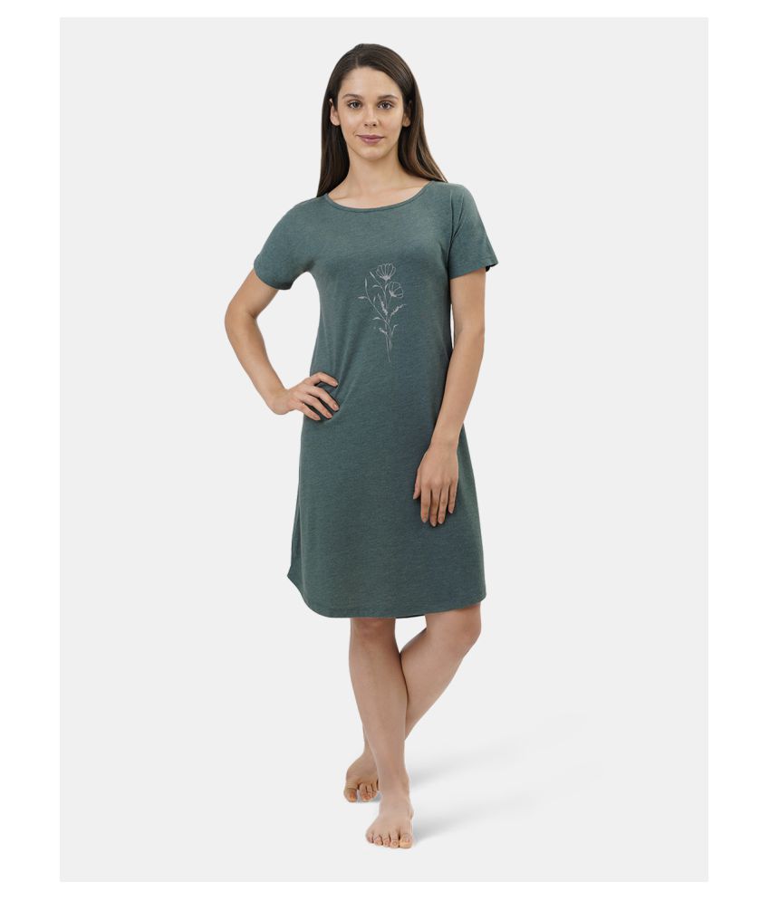     			Amante Poly Cotton Nighty & Night Gowns - Green